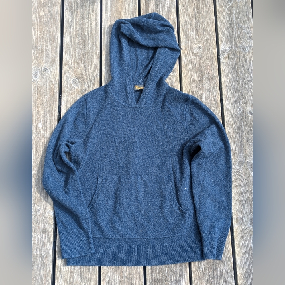 J Crew Kids Crewcuts Navy Cashmere Hooded Sweater L (10-11)